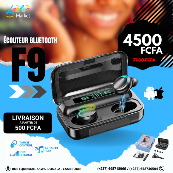 Ecouteurs F9-5 TWS ; Waterproof ; tactile ;étui chargement USB