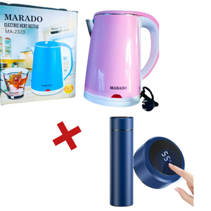 Pack bouilloire plastique + Gourde thermos LED