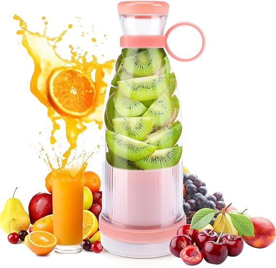 Portable Blender  portatif Bouteille, Bestcool USB Rechargeable Mini Mixeur Blender Multifonctionnel pour Fresh Juice, électrique avec poignée pour Fruits Shakes Maison Voyage