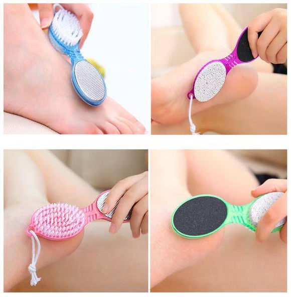 Brosse pédicure 4 en 1 pour soin de pieds ; nettoyage pieds