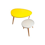 Table Basse 2 en 1 – Jaune / Blanche